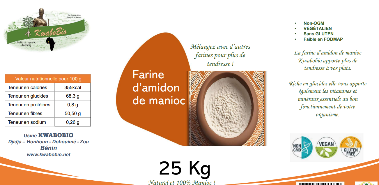 Farine d'Amidon de Manioc Sac de 25 Kg